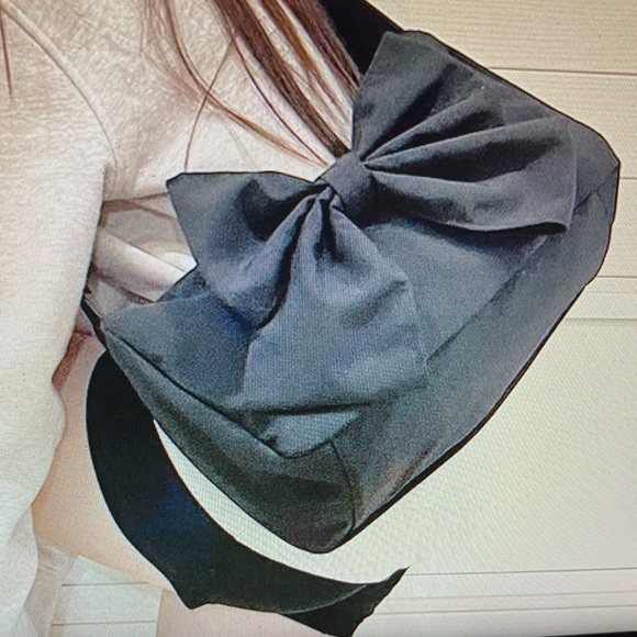 NWOT - Black Sweet Bow Crossbody Canvas Shoulder Bag W/Adjustable Strap - Picture 9 of 11